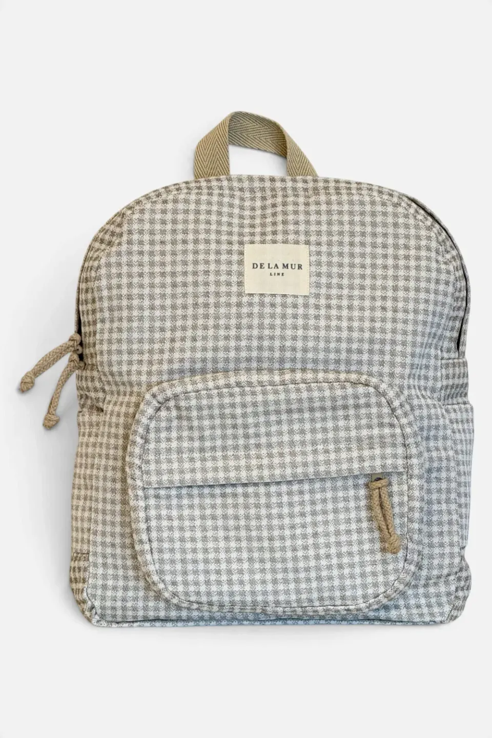 De La Mur Vison ryggsekk rutet beige 30 cm