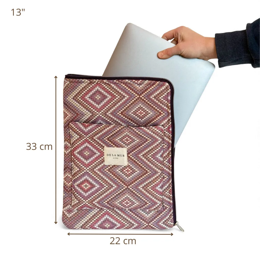 De La Mur Nana pc-veske rosa geometrisk mønster