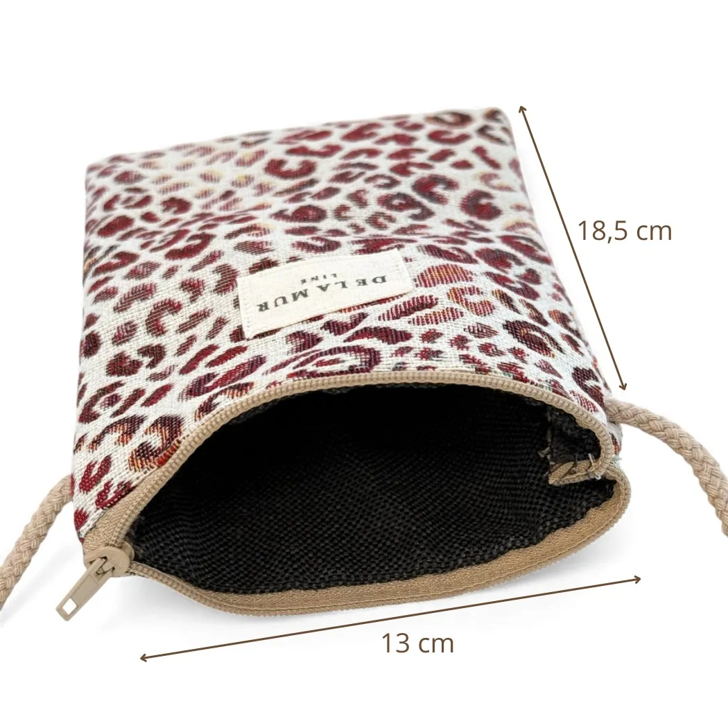 De La Mur Talco mobilveske 13x18,5 cm rosa leopard