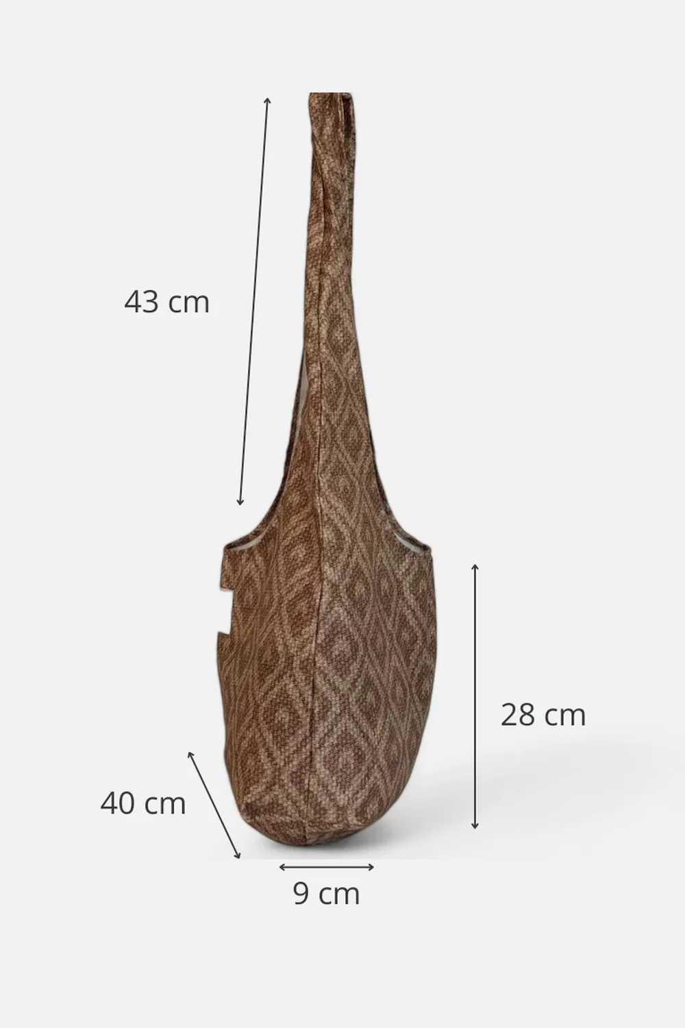 De La Mur Fati oval stoffveske beige mønstret