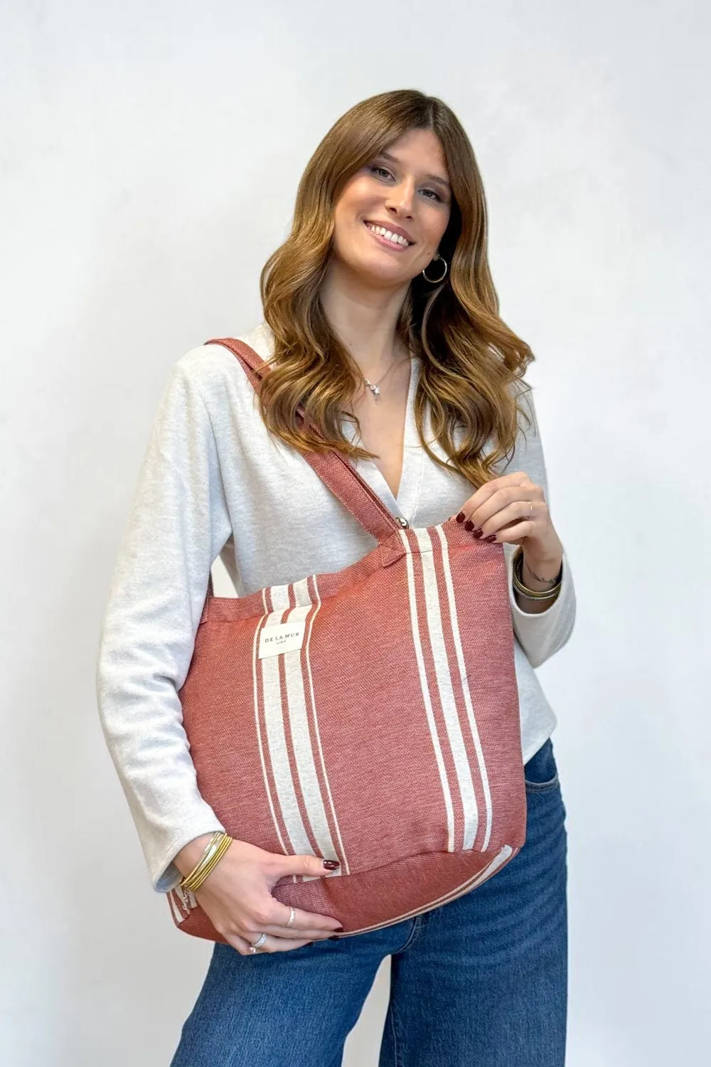 De La Mur Calido Grande shopper terrakotta med glidelås