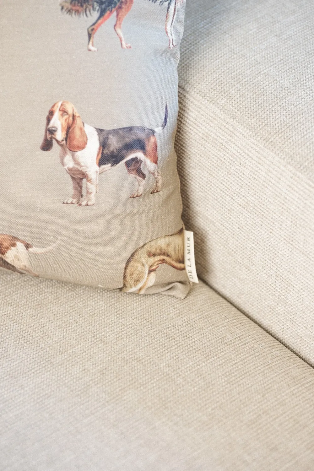 De La Mur Dog putetrekk 45x45 beige hund