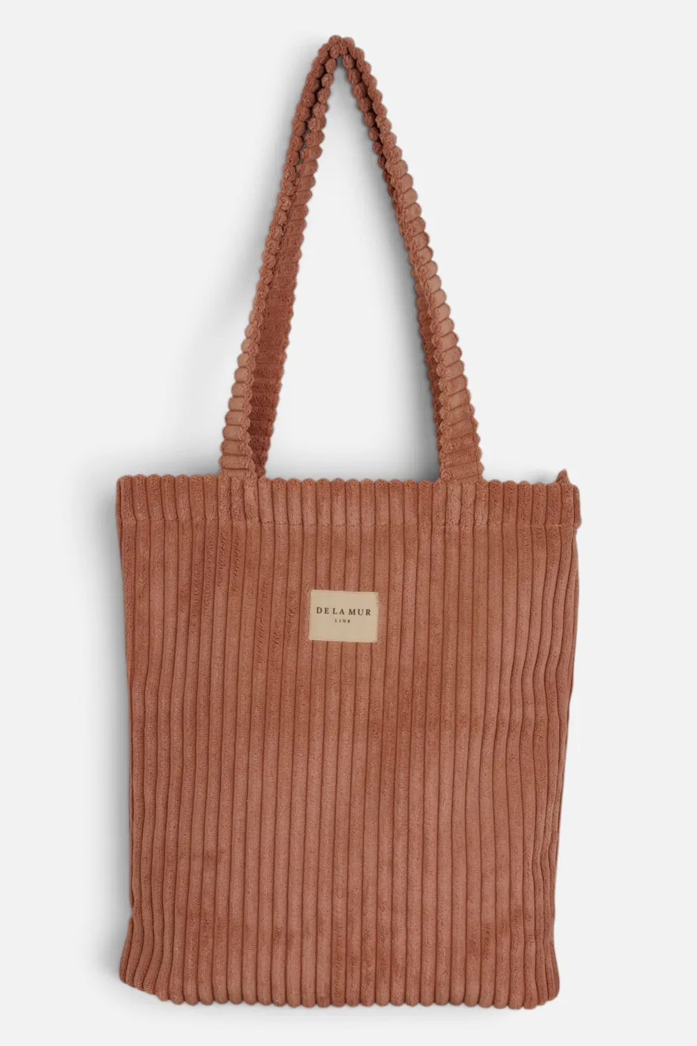 De La Mur Crepe totebag rosa kordfløyel med glidelås