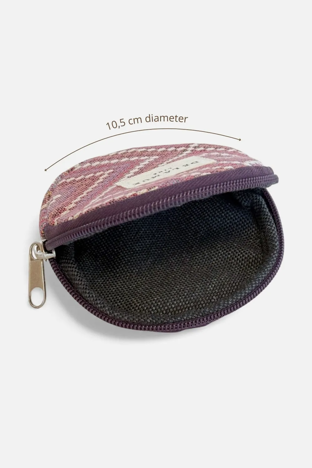 De La Mur Nana rund myntveske 10,5 cm rosa jacquard