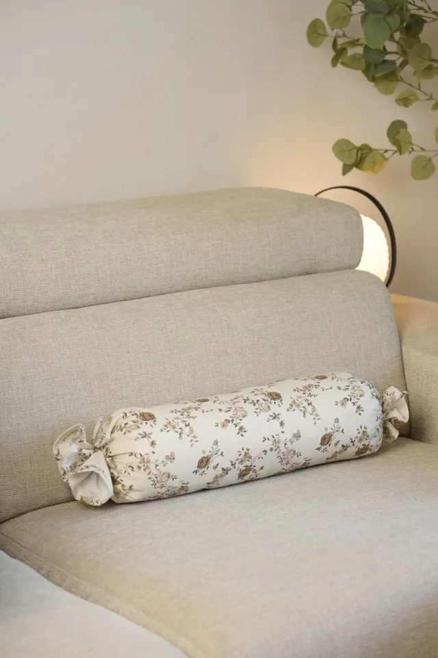 De La Mur Bara pute 50 cm beige blomster