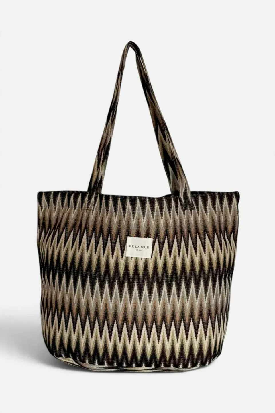 De La Mur Skan shopper 51x37 brun sikksakk