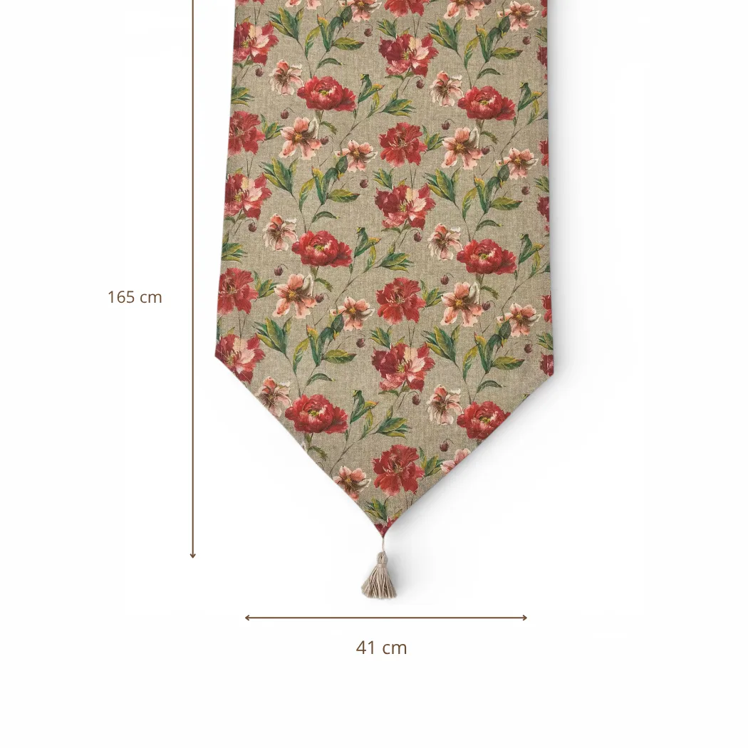 De La Mur Nala bordløper 165 cm rød blomstret