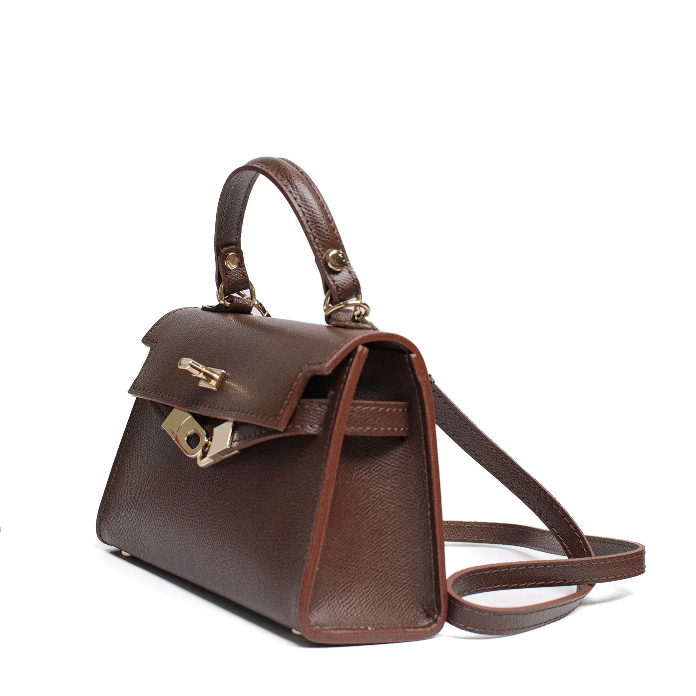 Latalia Trento skulderveske saffiano brun