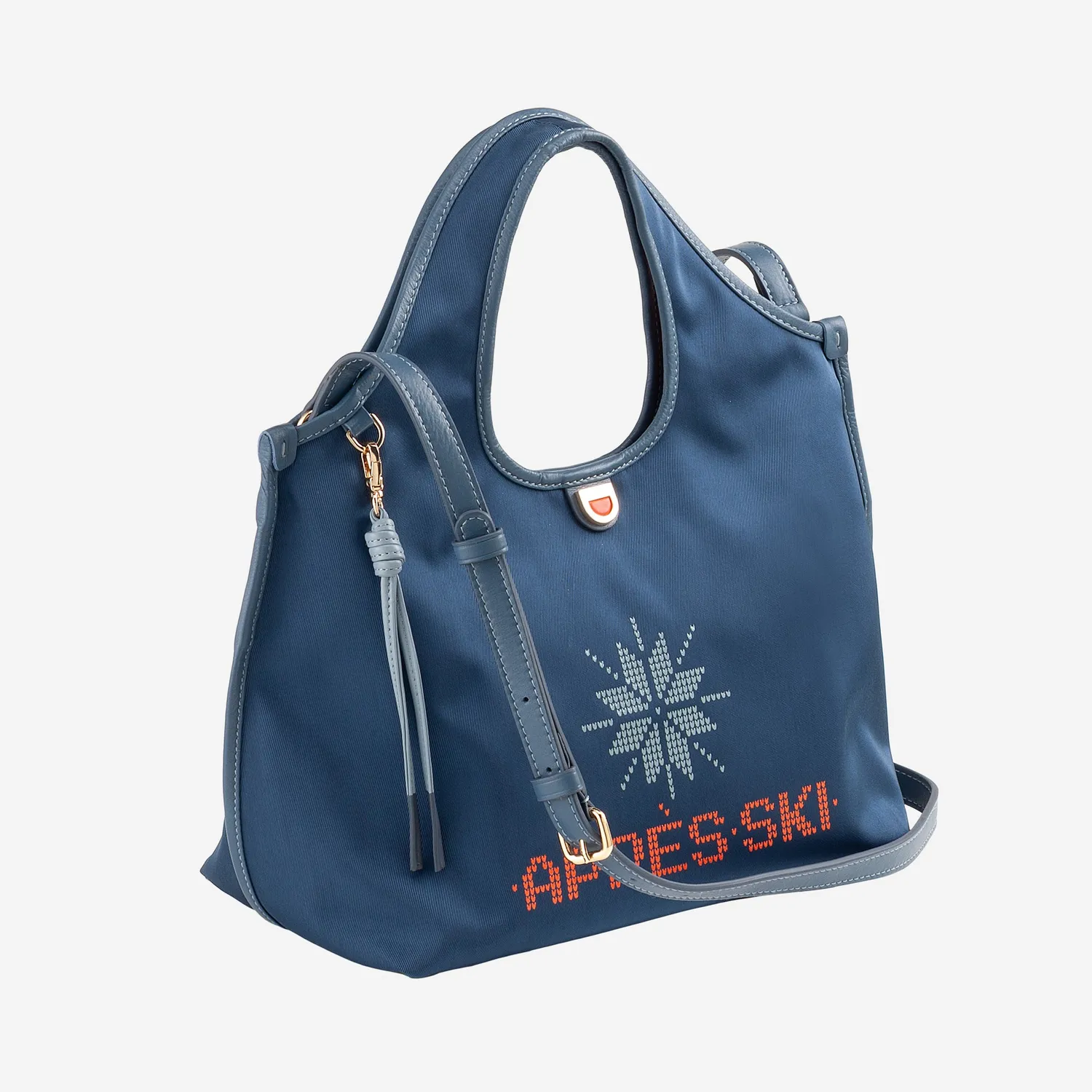 DuDubags Handy håndveske nylon perlegrå skulderreim