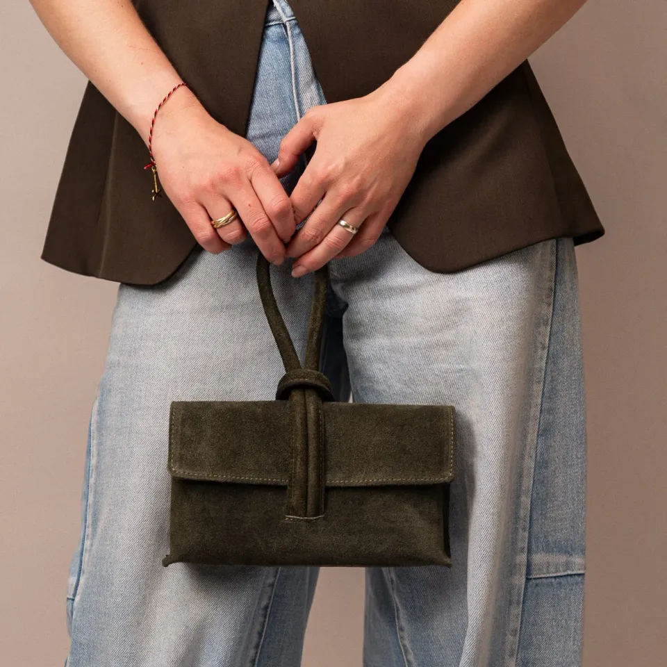 Latalia Barletta clutch veske khaki semsket