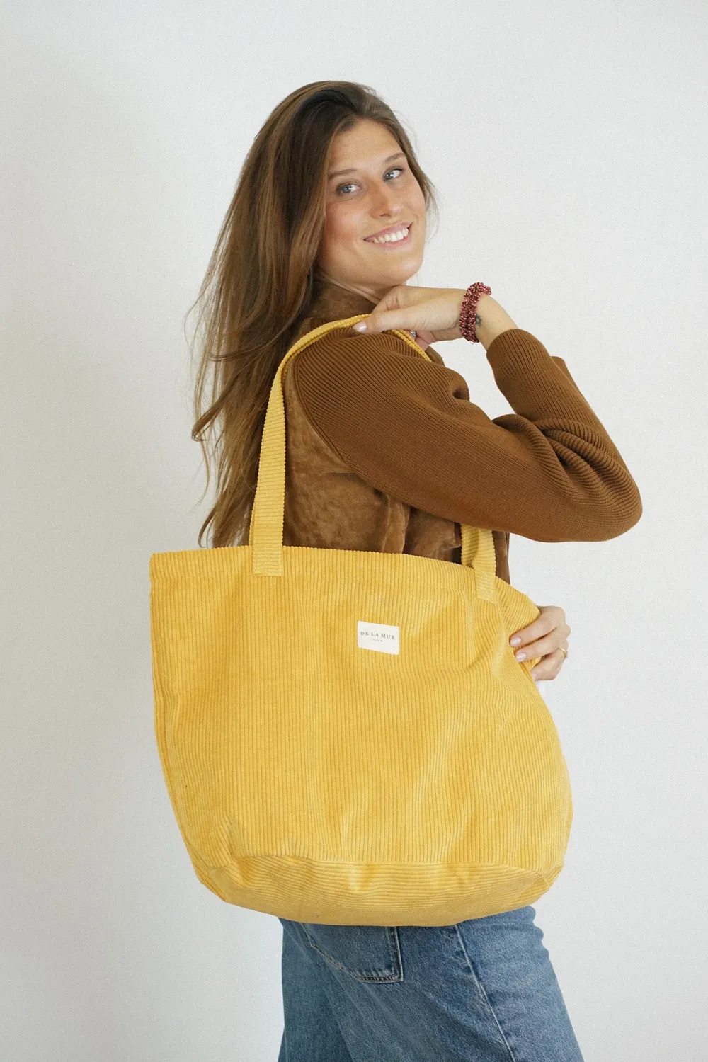 De La Mur Taz shopper sennep med glidelås