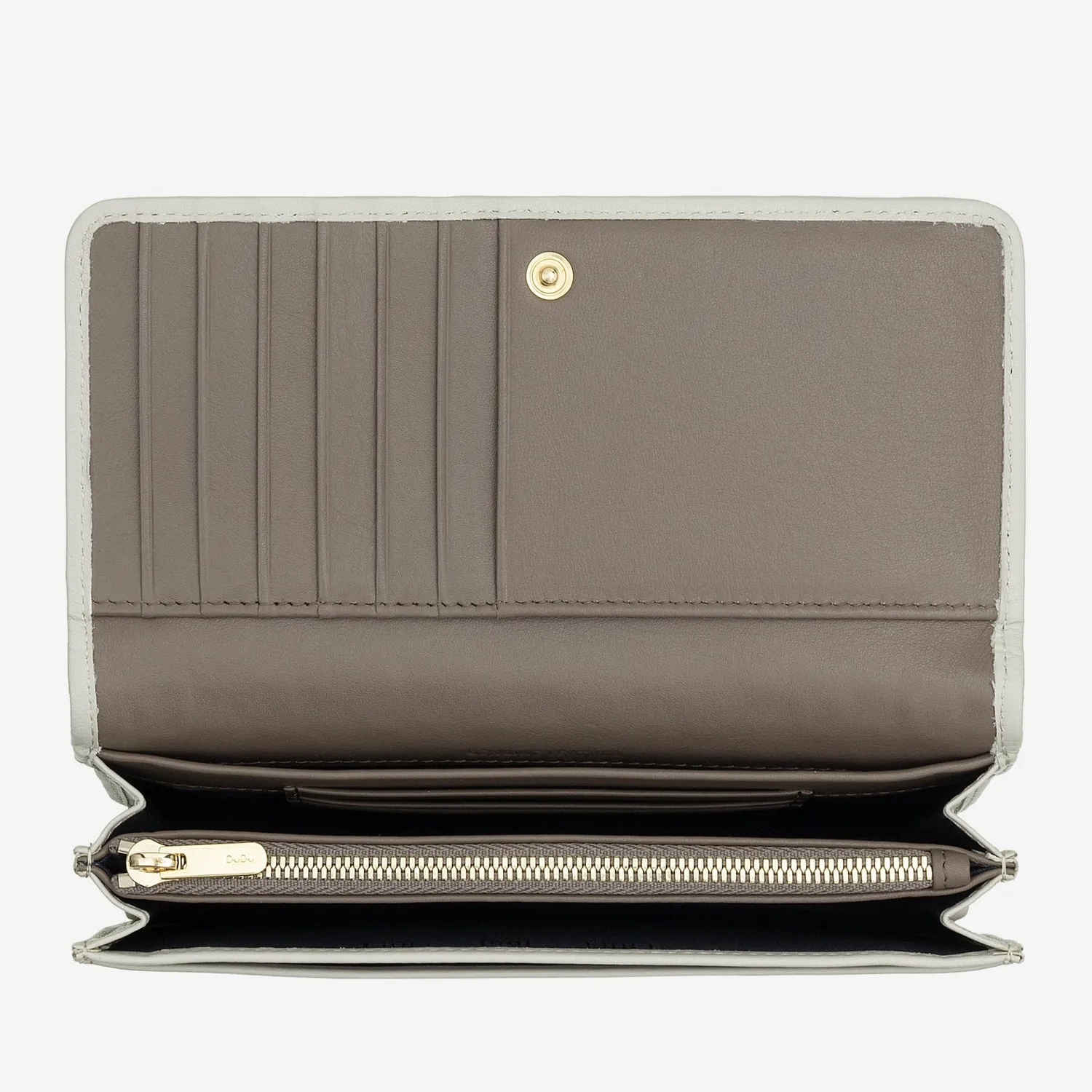DuDubags Canarie lommebok taupe vevd skinn dame
