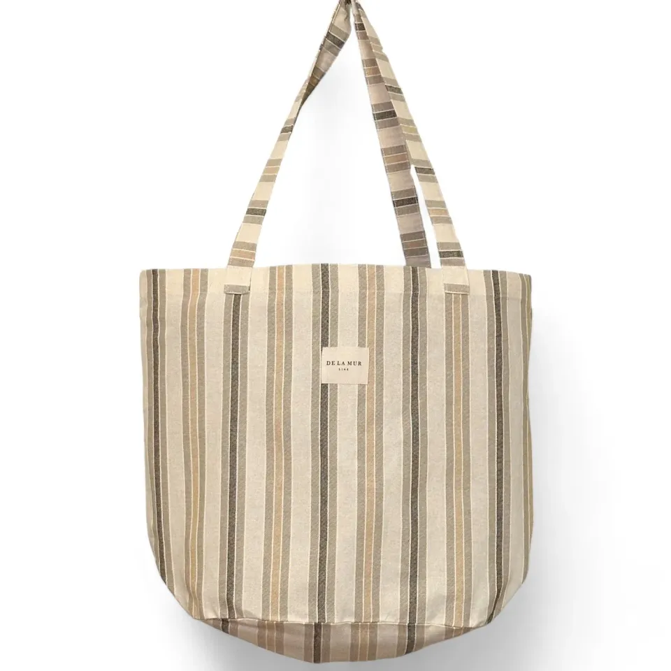 De La Mur Cuma shopper stripet brun 50x48 cm