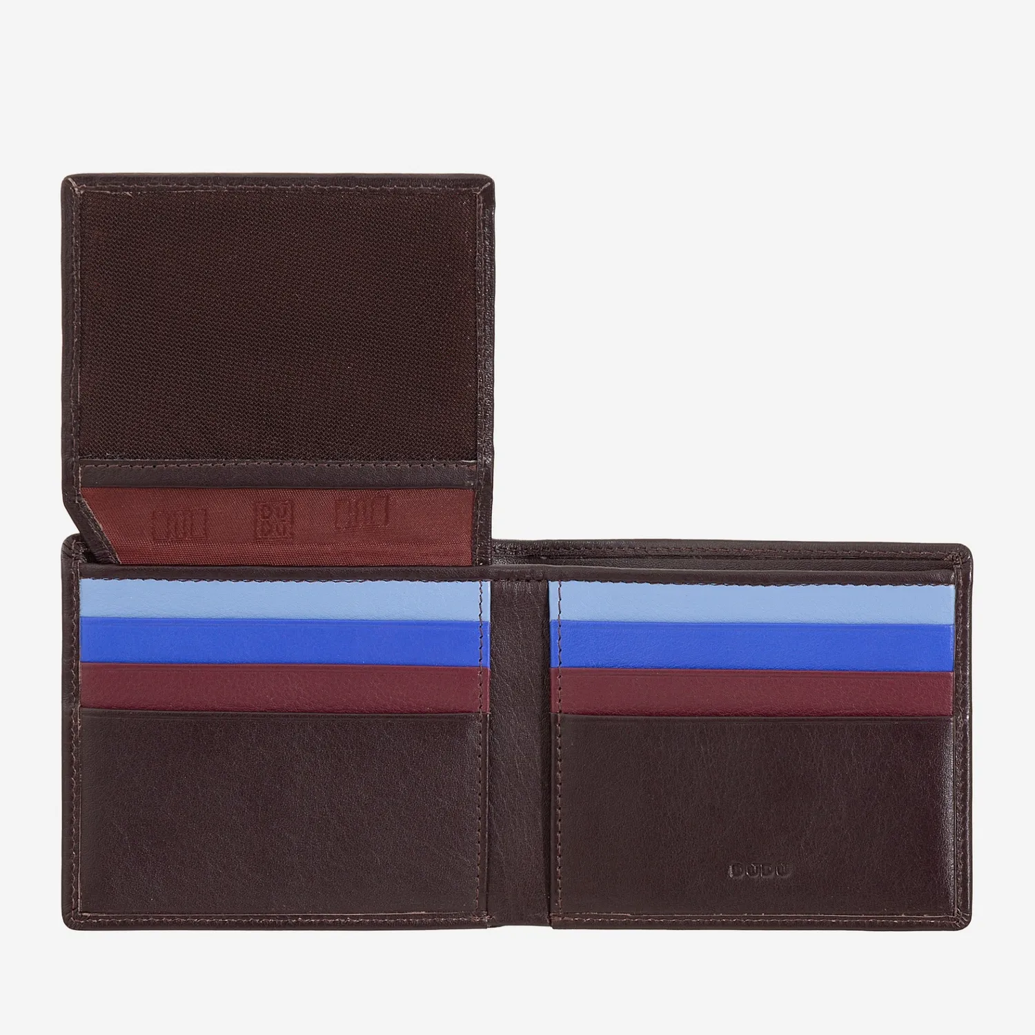 DuDubags Plinio lommebok kaffebrun RFID skinn