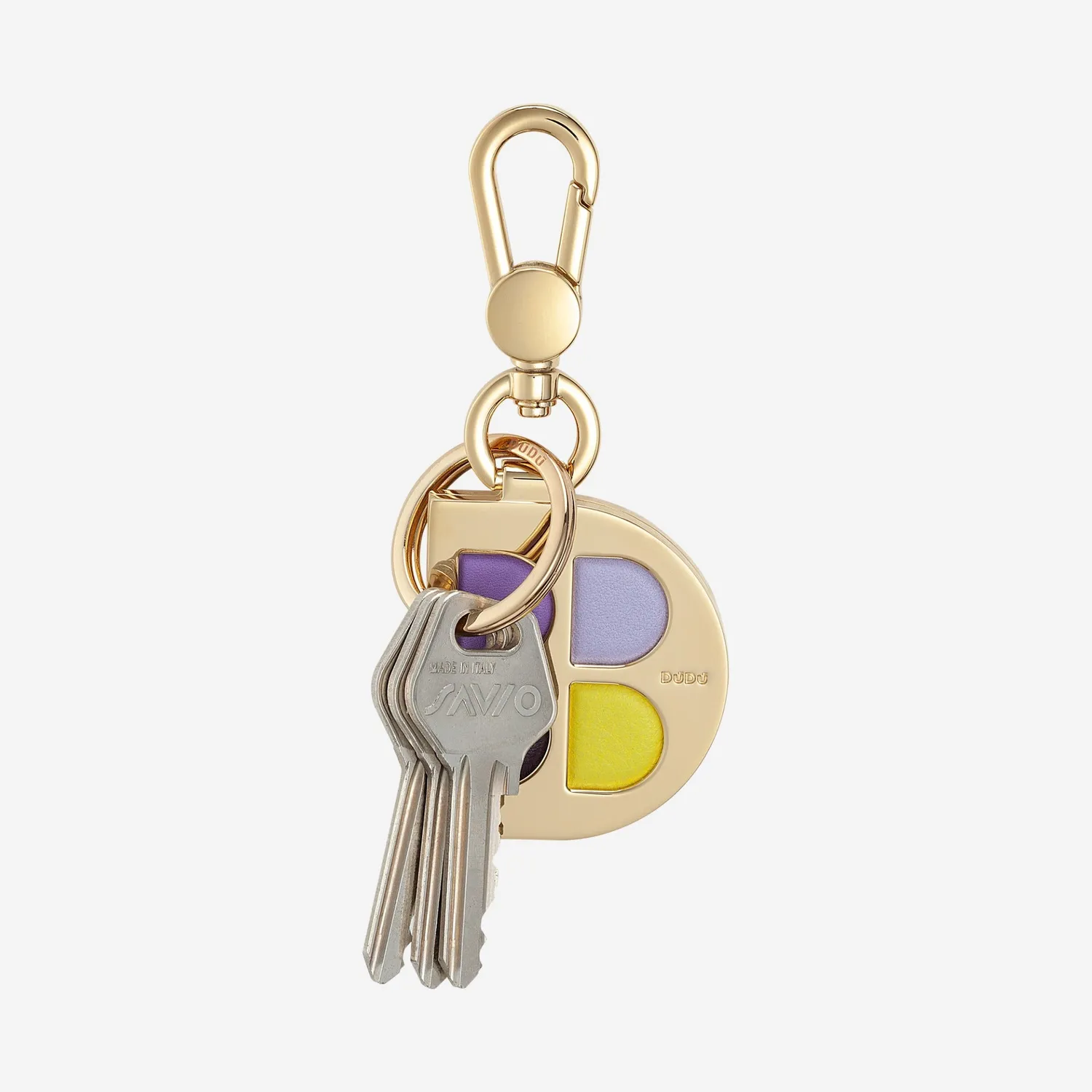 DuDubags Hashima nøkkelring deep purple D-ring skinn