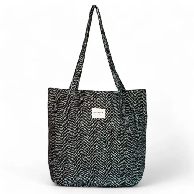 De La Mur Dope stor shopper grå fiskebein 51x37 cm