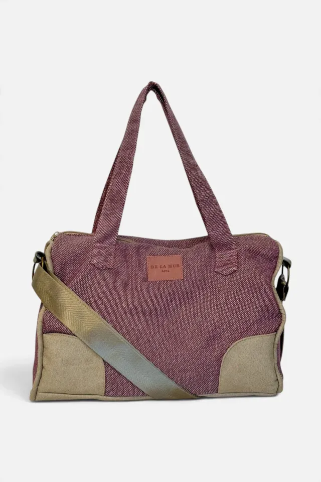 De La Mur West veske 34x25 cm vinrød beige