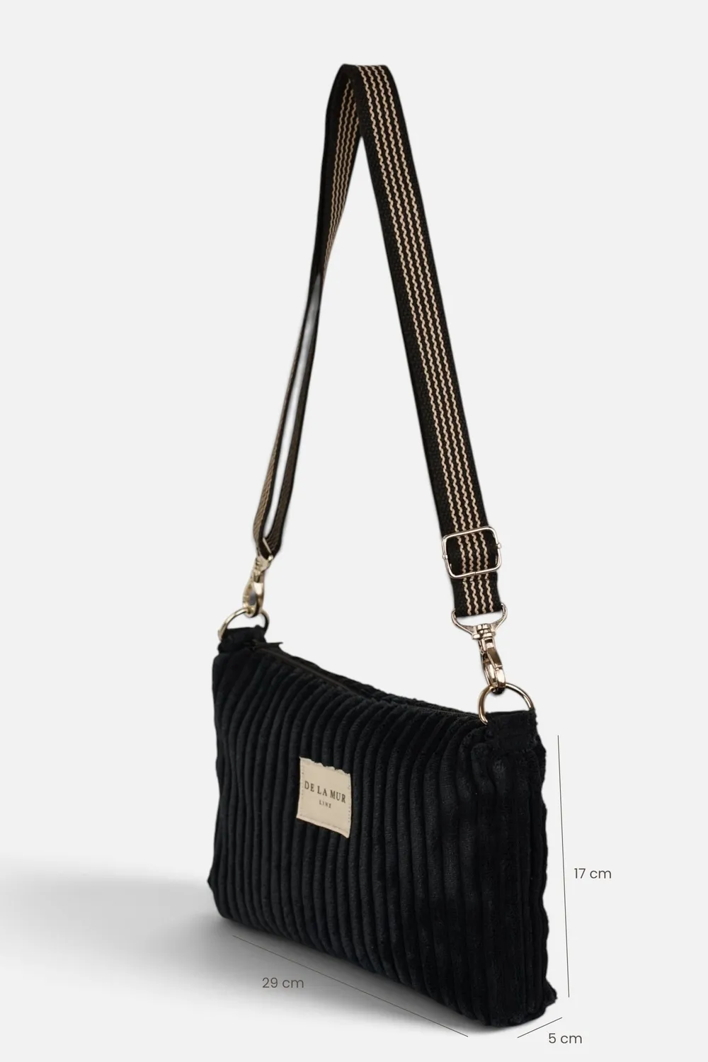 De La Mur Bolso Clutch Curly clutch svart kord 29x17