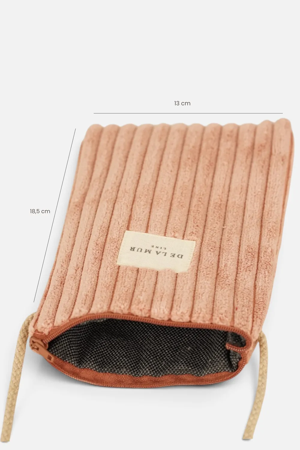 De La Mur Crepe mobilveske 13x18,5 rosa kordfløyel