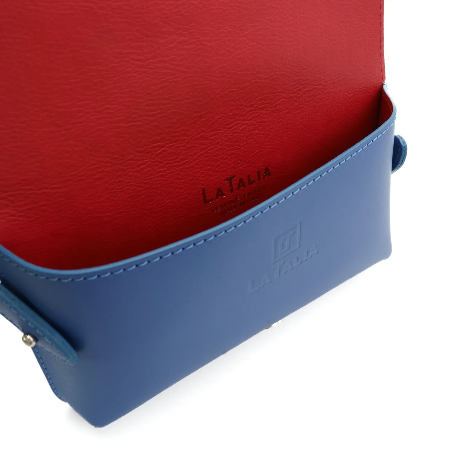 Latalia Monza crossbody veske blå skinn