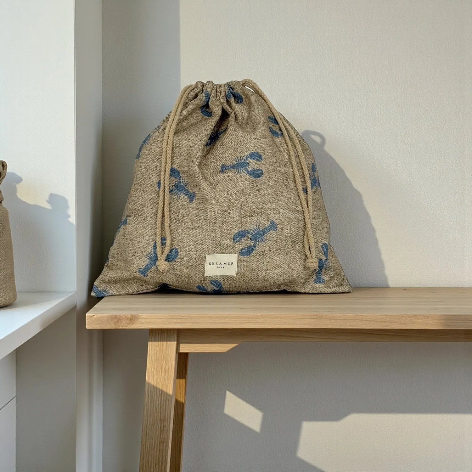 De La Mur Merienda Lob handlenett beige 35x33 cm hummer