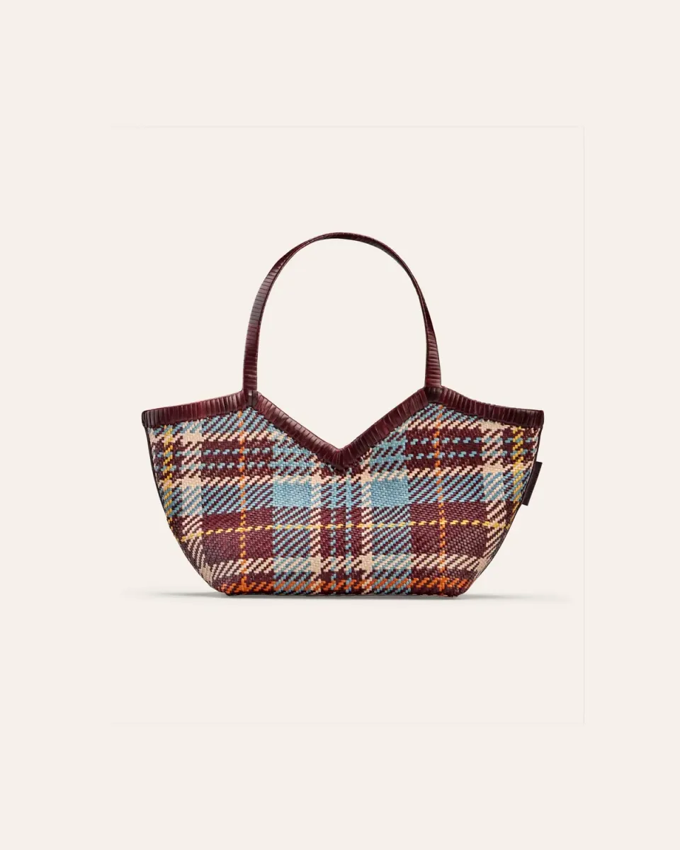 Cala Jade Humi S skulderveske Pille Tartan skinn
