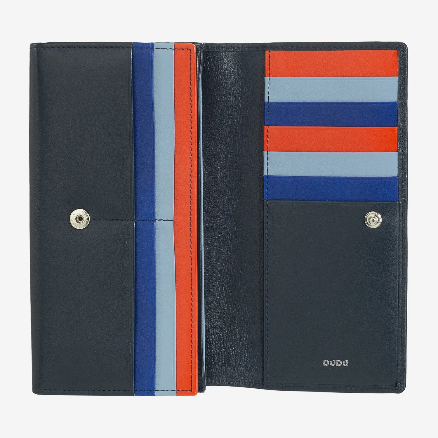 DuDubags Madeira lommebok dame Navy stor RFID