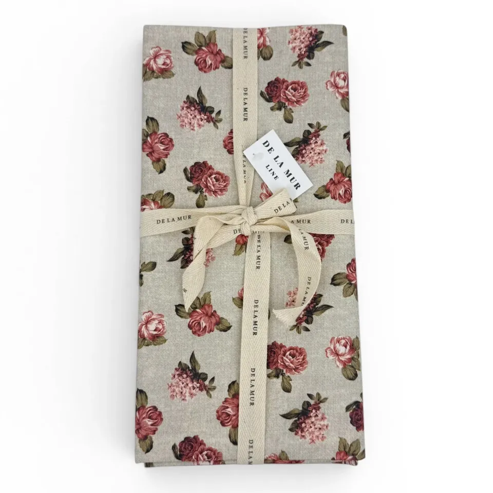 De La Mur Anto duk blomstret rosa 100x140