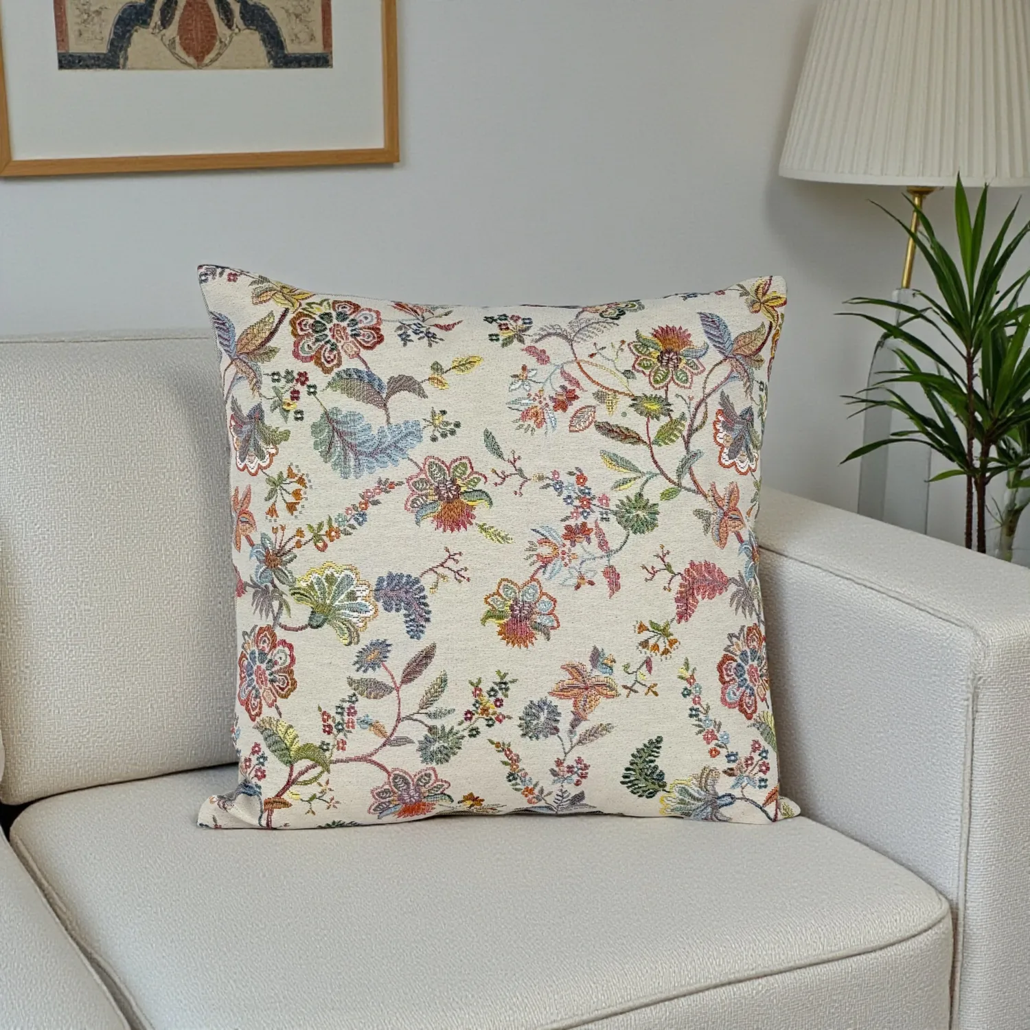De La Mur Carmel putetrekk 50x50 blomstret