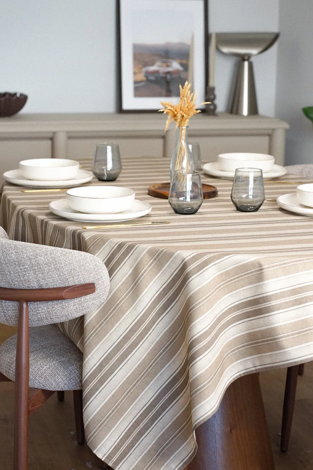 De La Mur Soro duk 200x150 stripet beige
