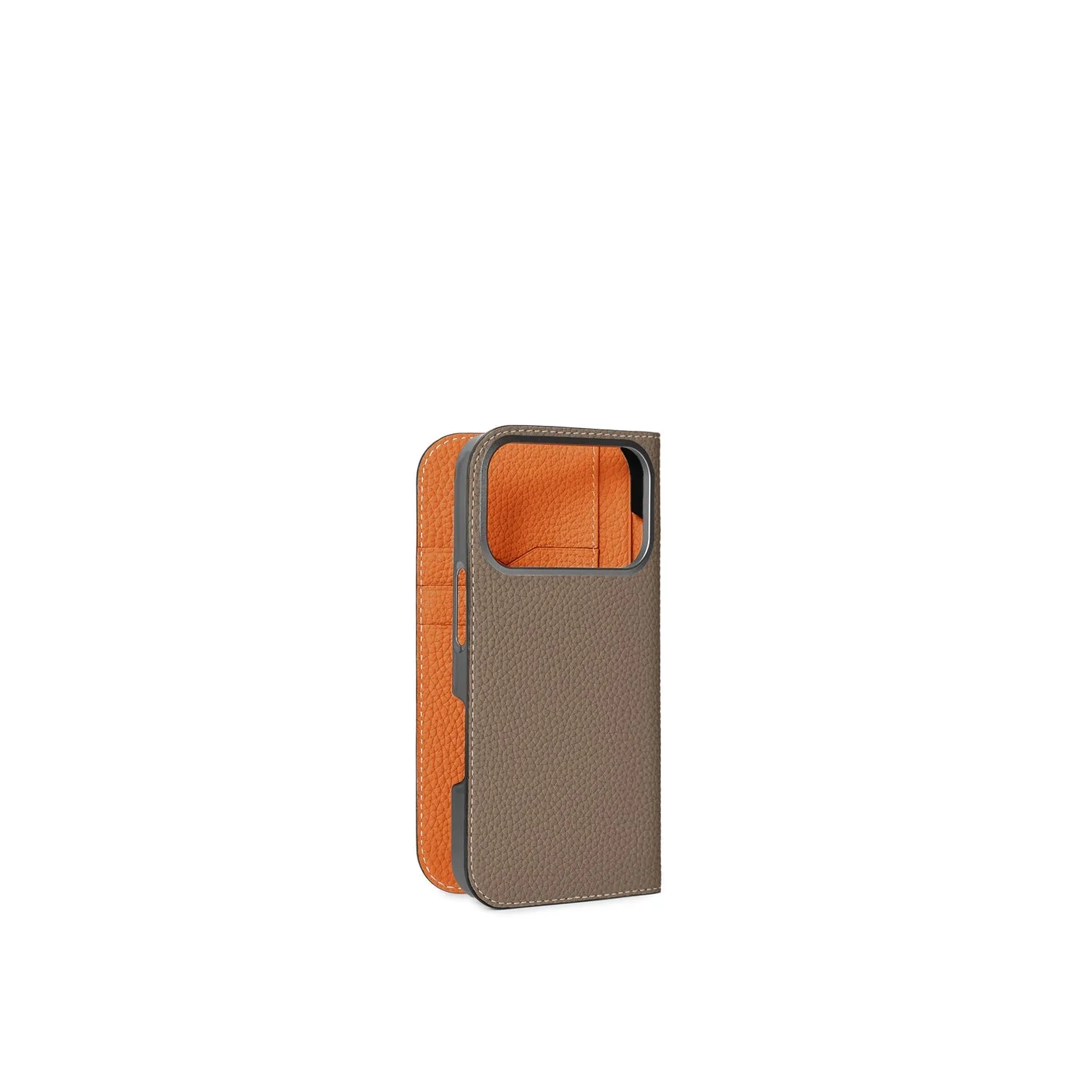 Bonaventura iPhone 18 Pro Diary deksel boketui skinn Etoupe lommer