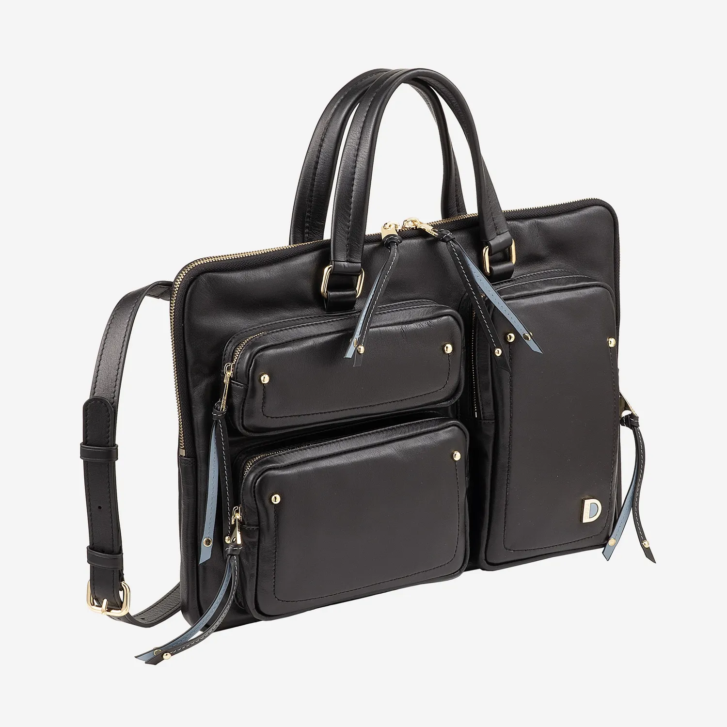 DuDubags Dots jobbveske Grigio sabbia skinn