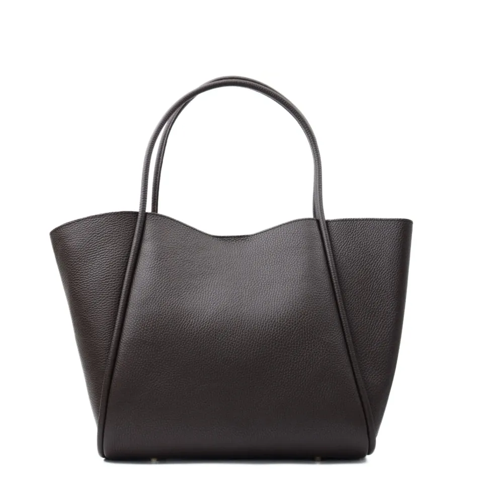 Latalia Florence XL shopper mørk brun ekte skinn