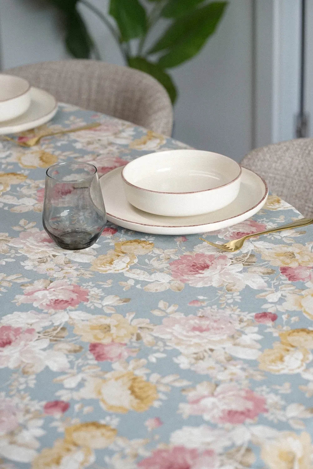 De La Mur Oria duk 150x150 blomstret rosa