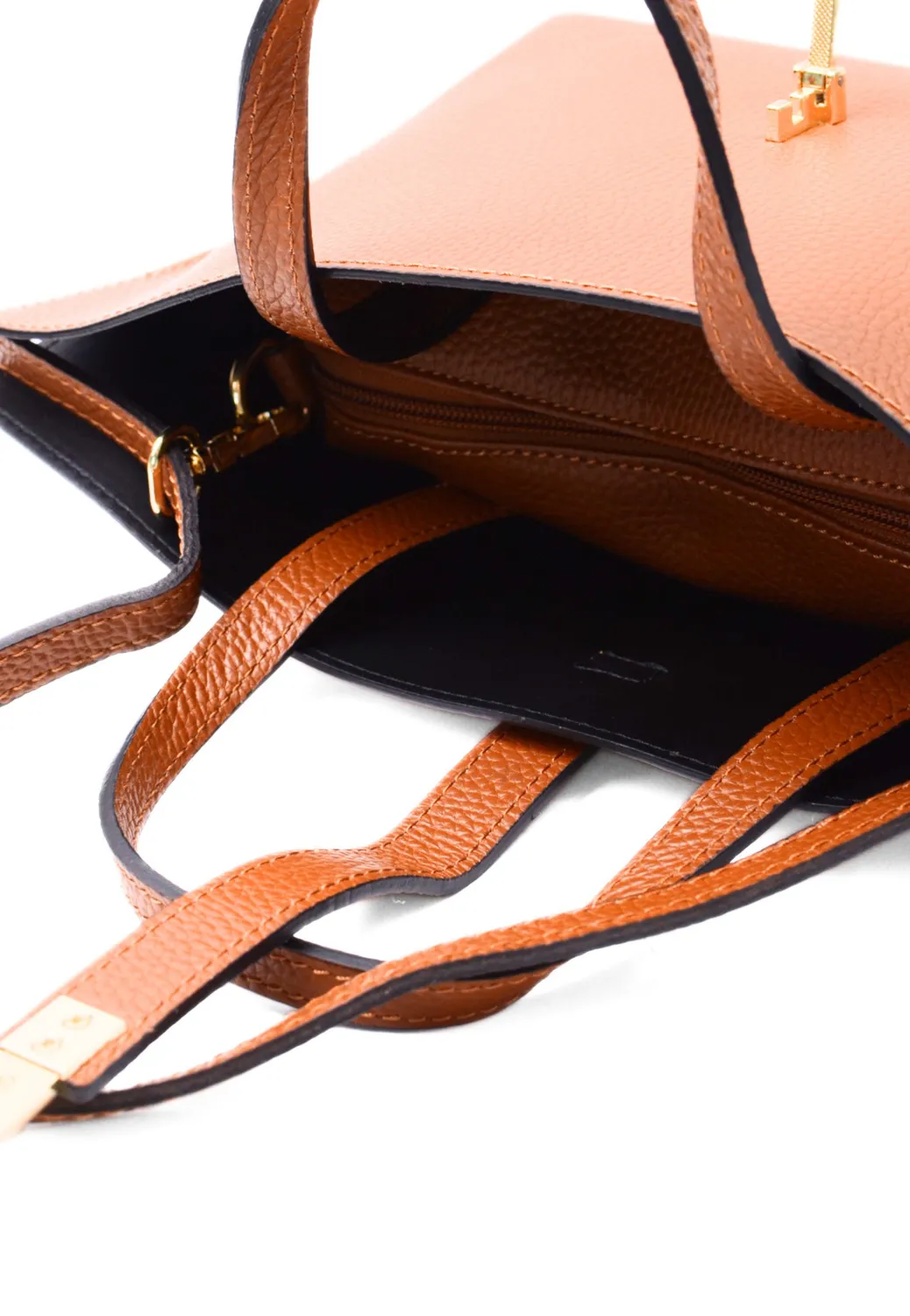 Latalia Aversa skulderveske skinn camel 33 cm