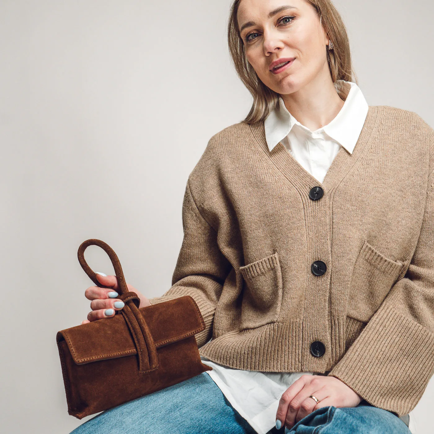 Latalia Barletta clutch semsket melkesjokolade