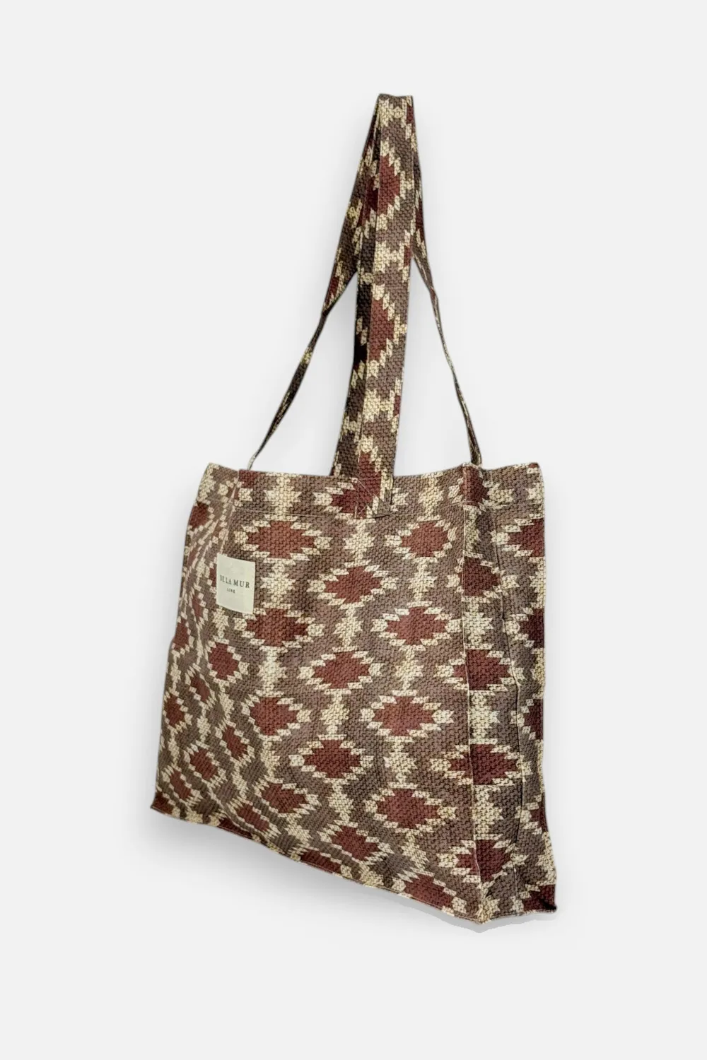 De La Mur Eral shopper burgunder geometrisk