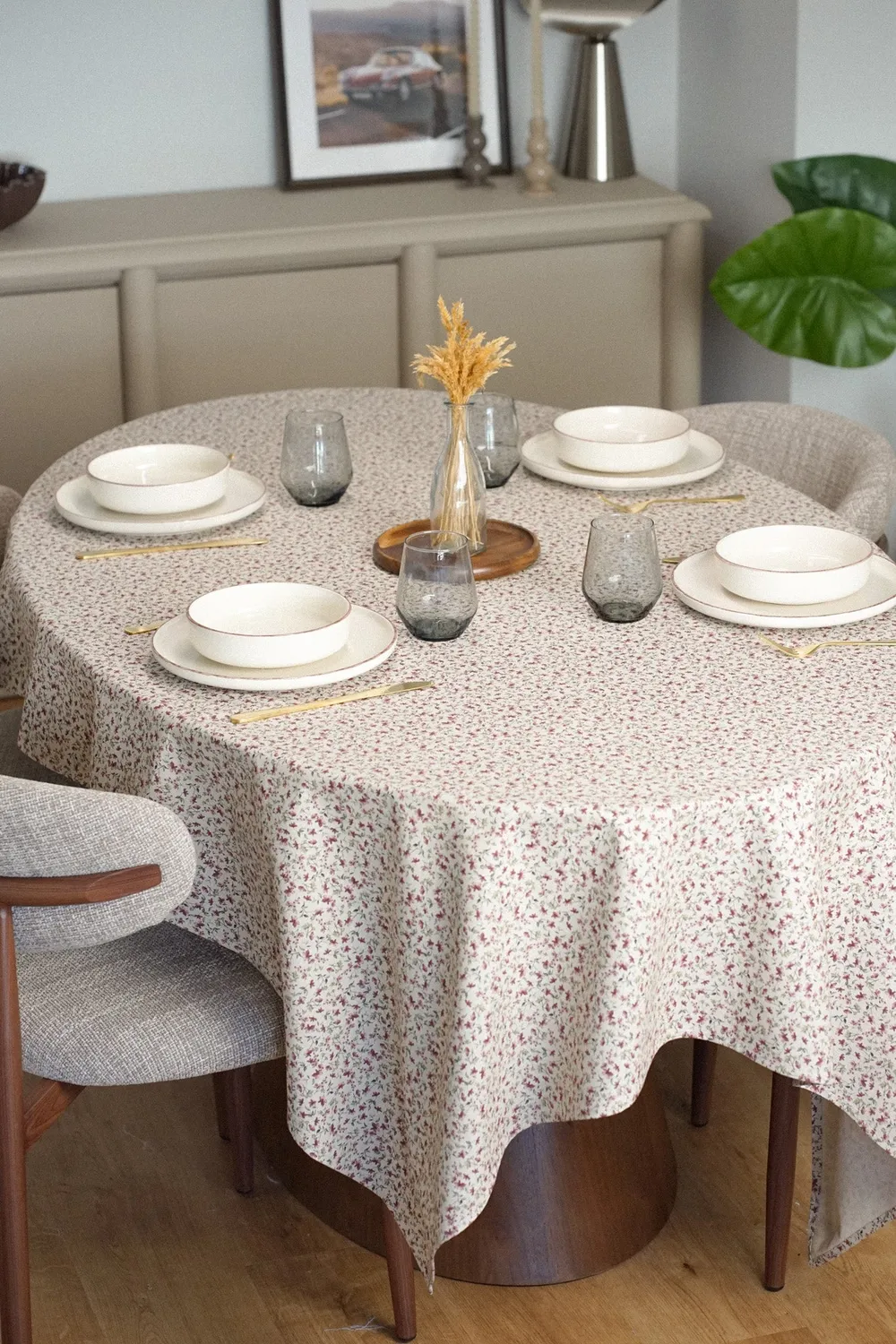 De La Mur Naila duk blomstret rosa 150x150 cm