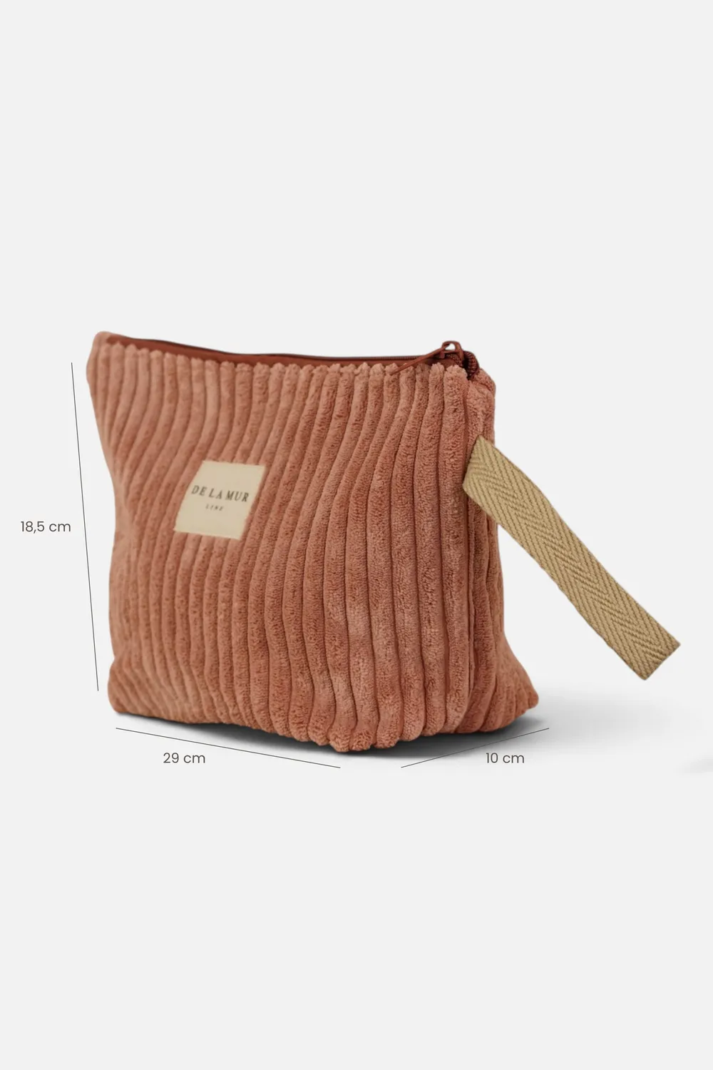 De La Mur Crepe stor toalettmappe rosa 29 cm