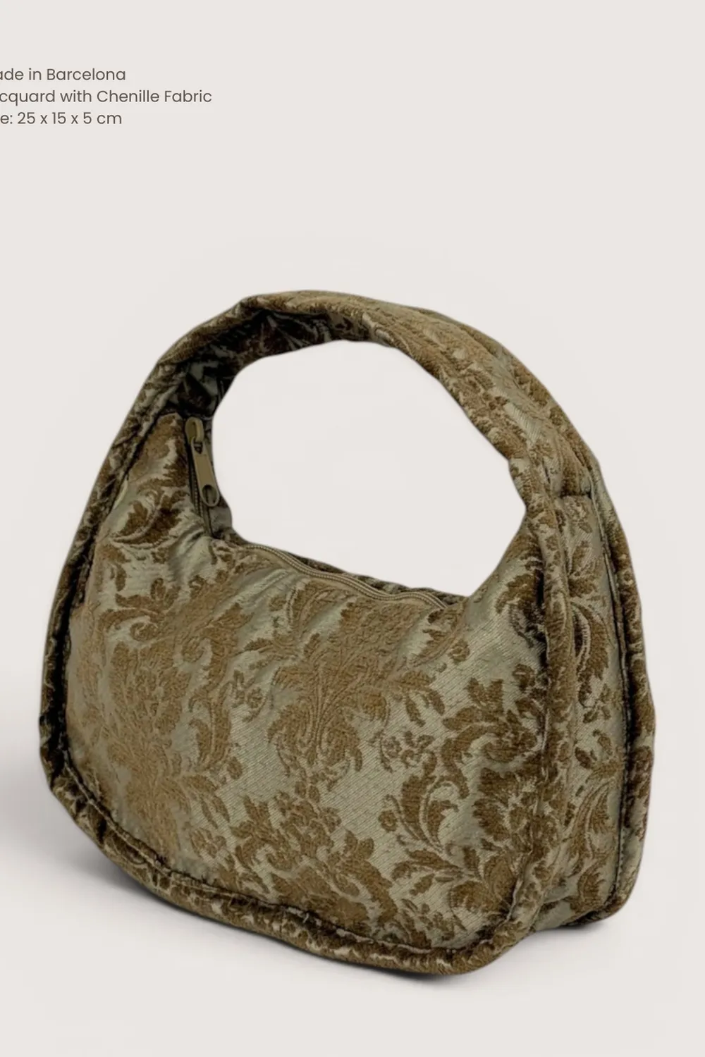 De La Mur Kate oval selskapsveske 25 cm beige blomster