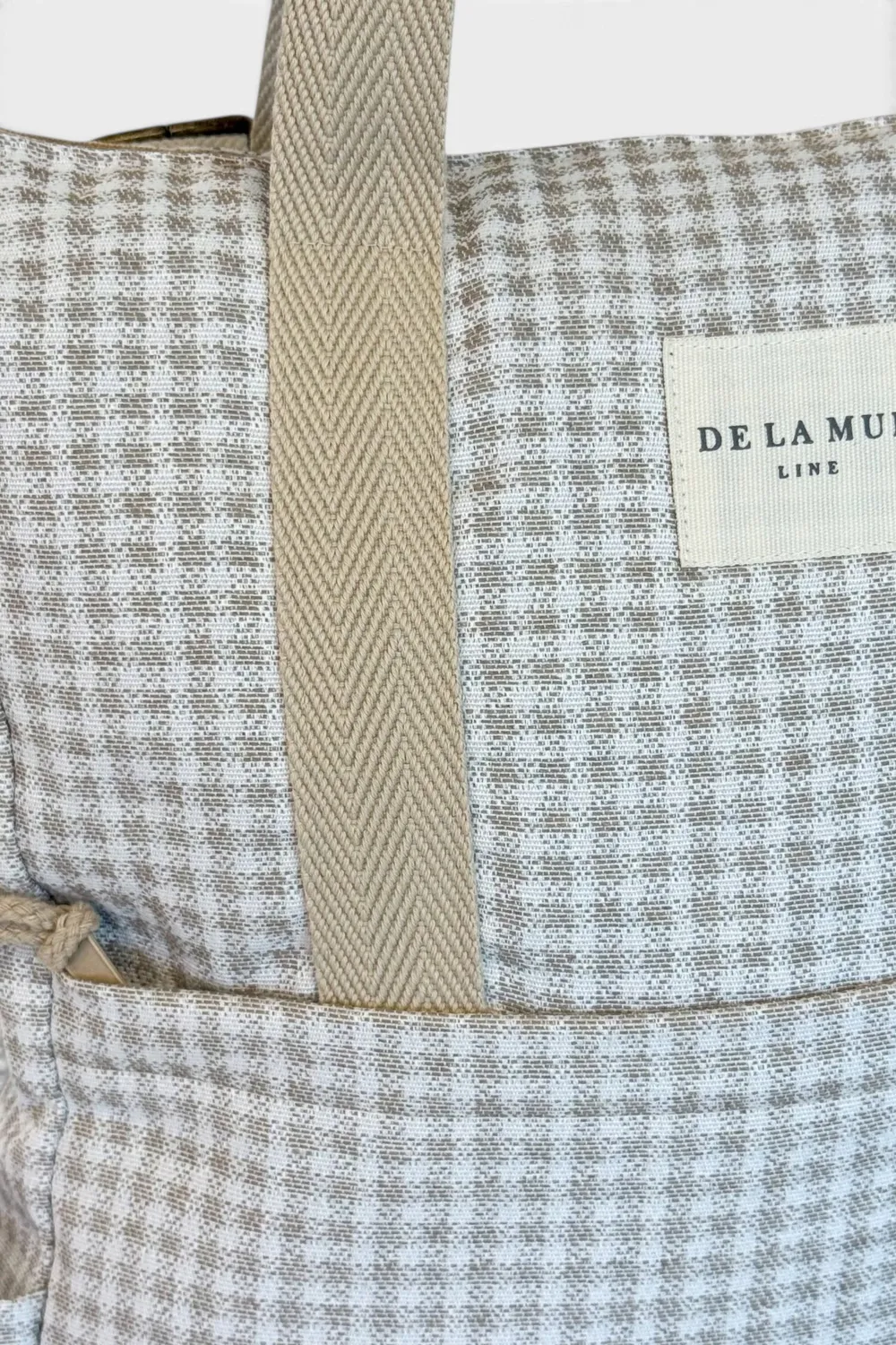 De La Mur Vison ryggsekk beige vichy-rutet