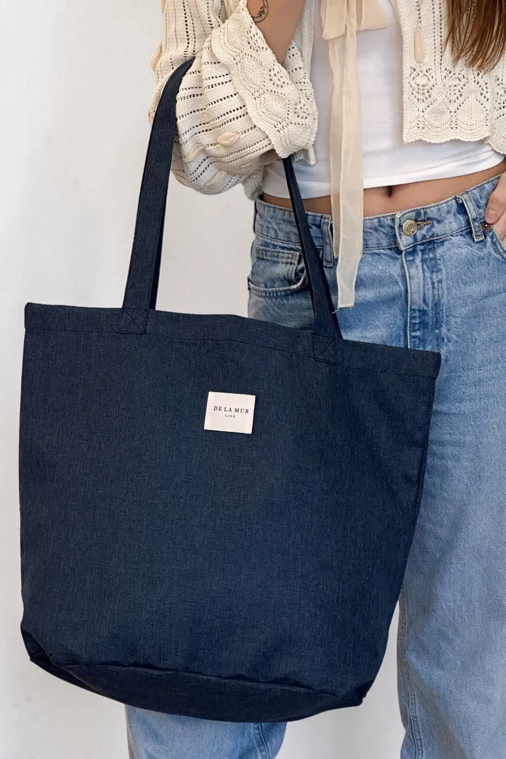 De La Mur Vana Grande shopper marineblå stor