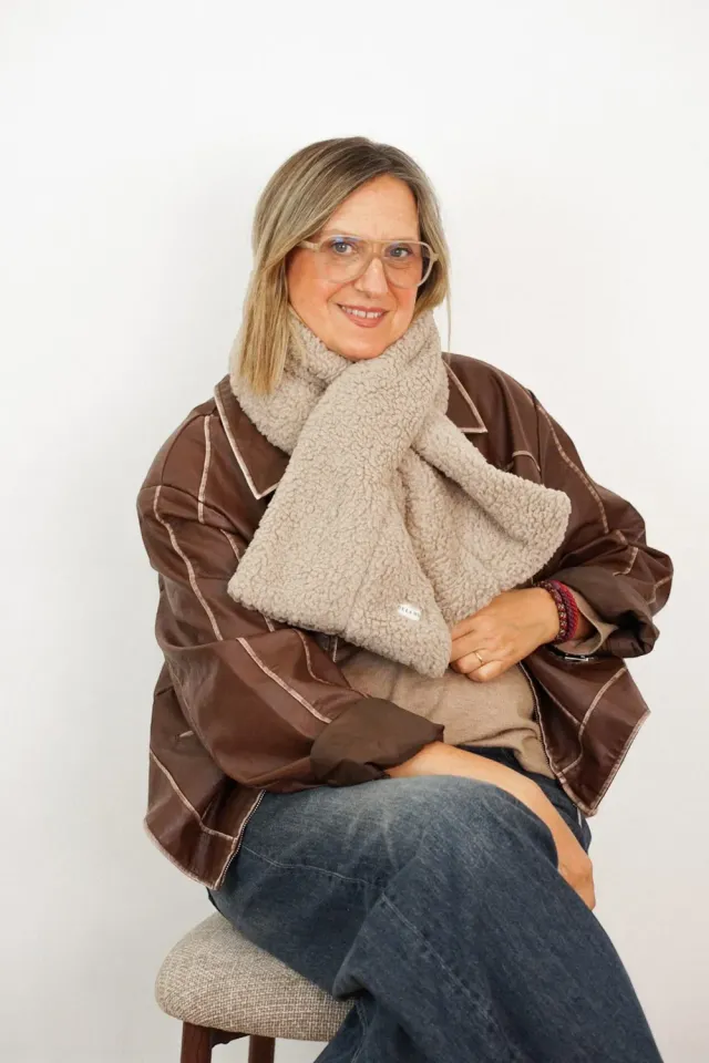 De La Mur Nieve hals 119 cm beige teddy