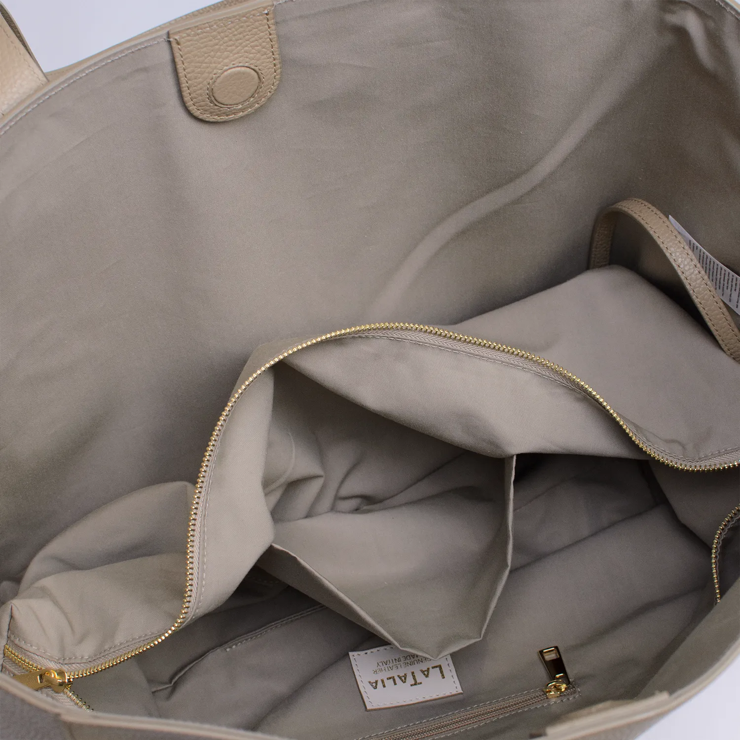 Latalia Bolsena shoppingveske ljustaupe stor skinn