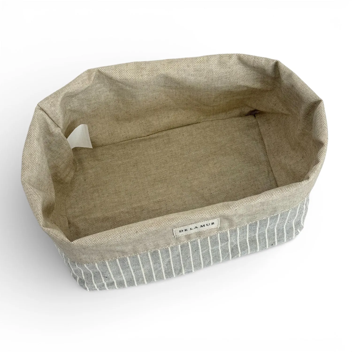 De La Mur Perla kurv stor 21x14 grå stripet