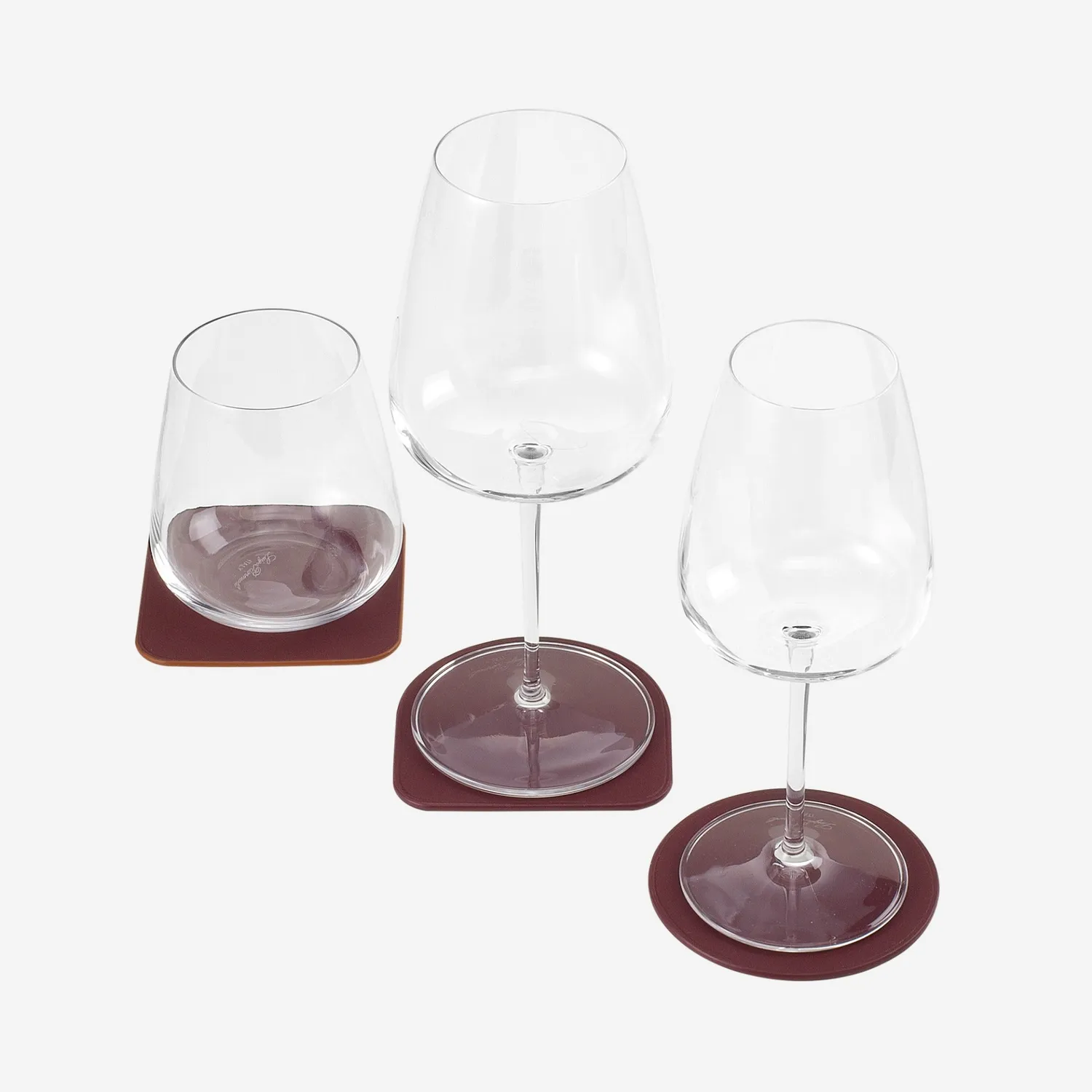 DuDubags Coaster glassbrikker kanel 3-pakning skinn