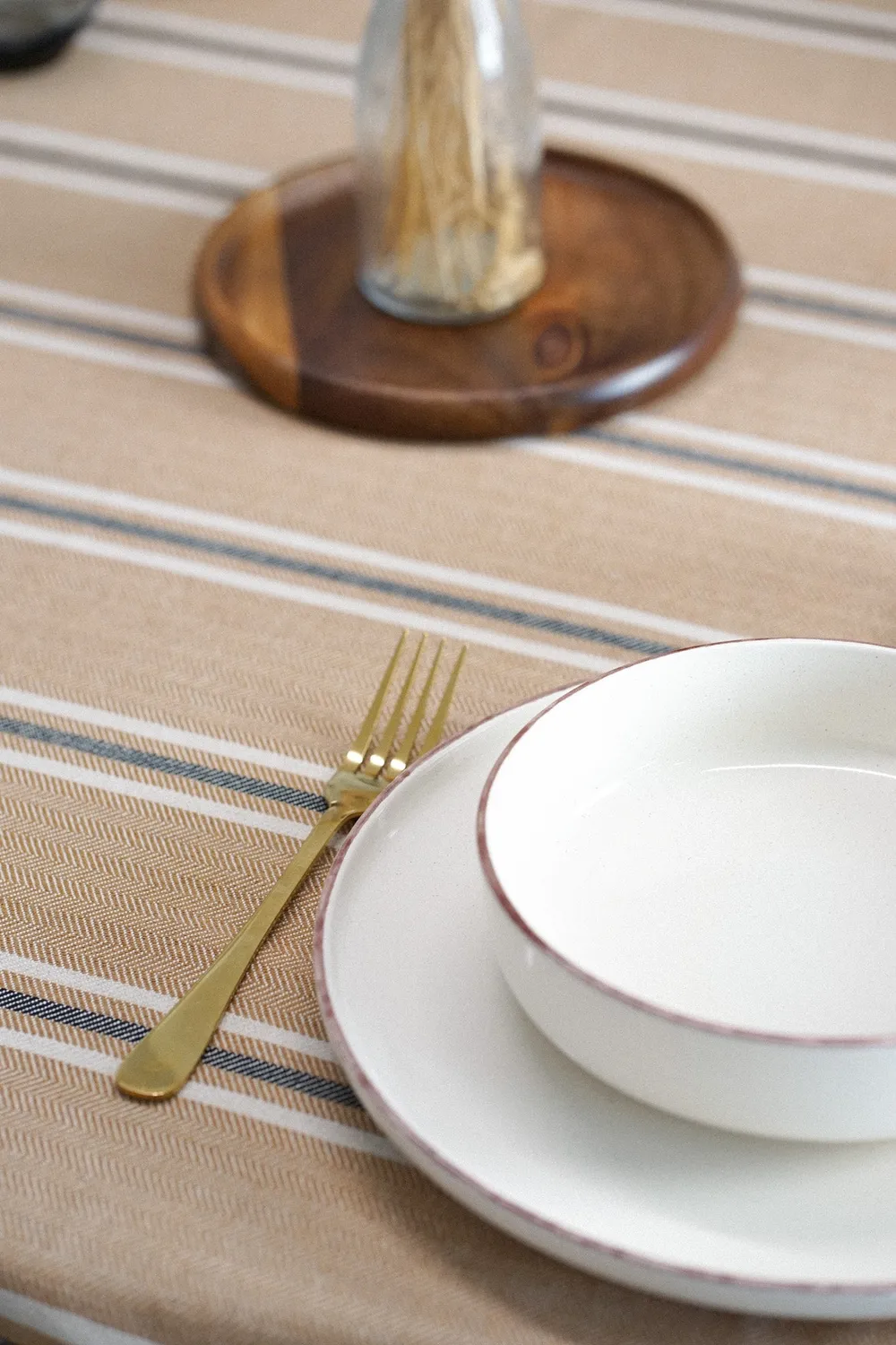De La Mur Polo duk 150x150 cm stripet jacquard
