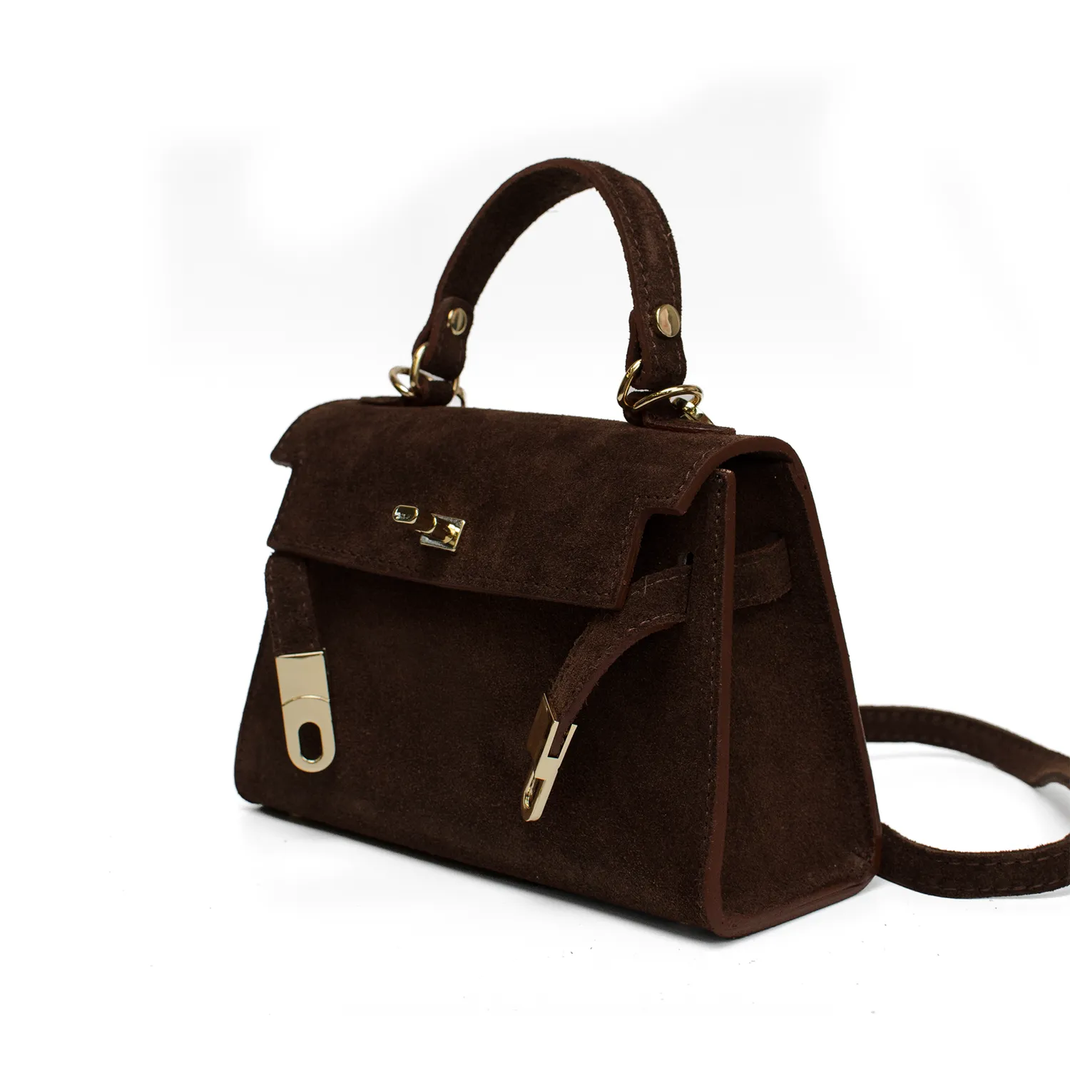 Latalia Trento veske chocolate semsket skinn