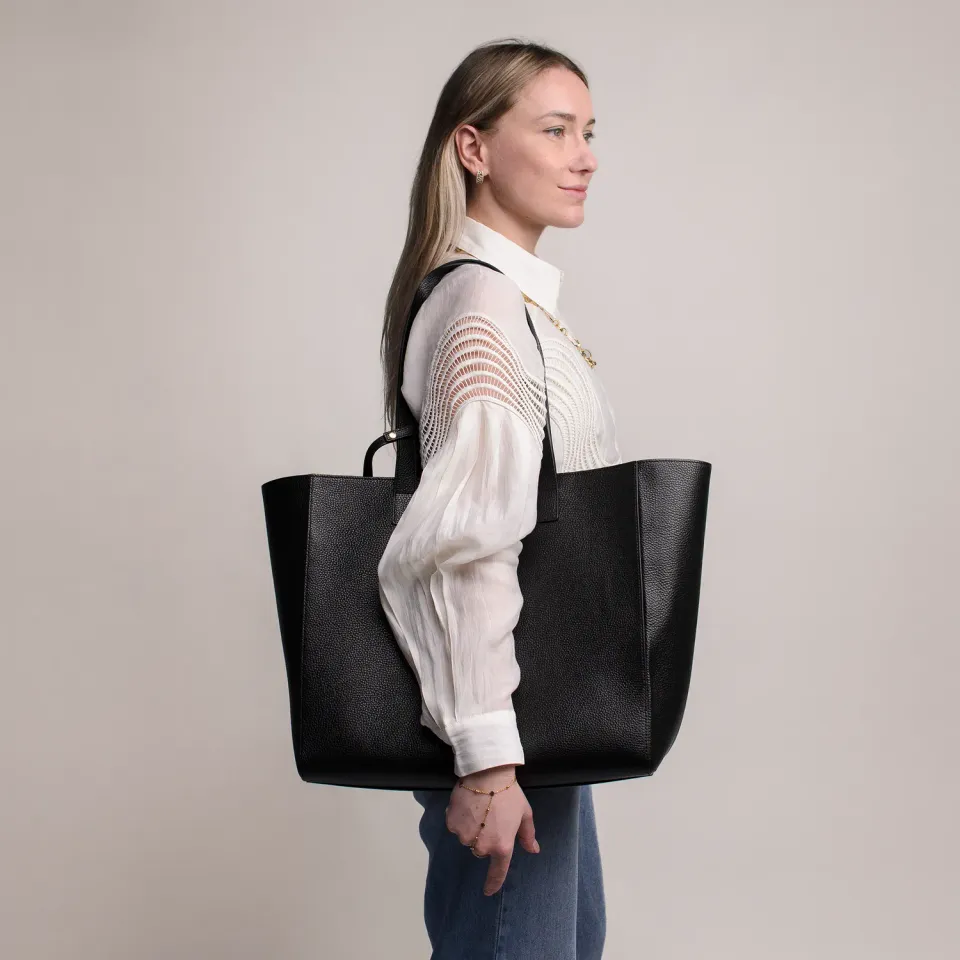 Latalia Bolsena shopper svart skinn stor