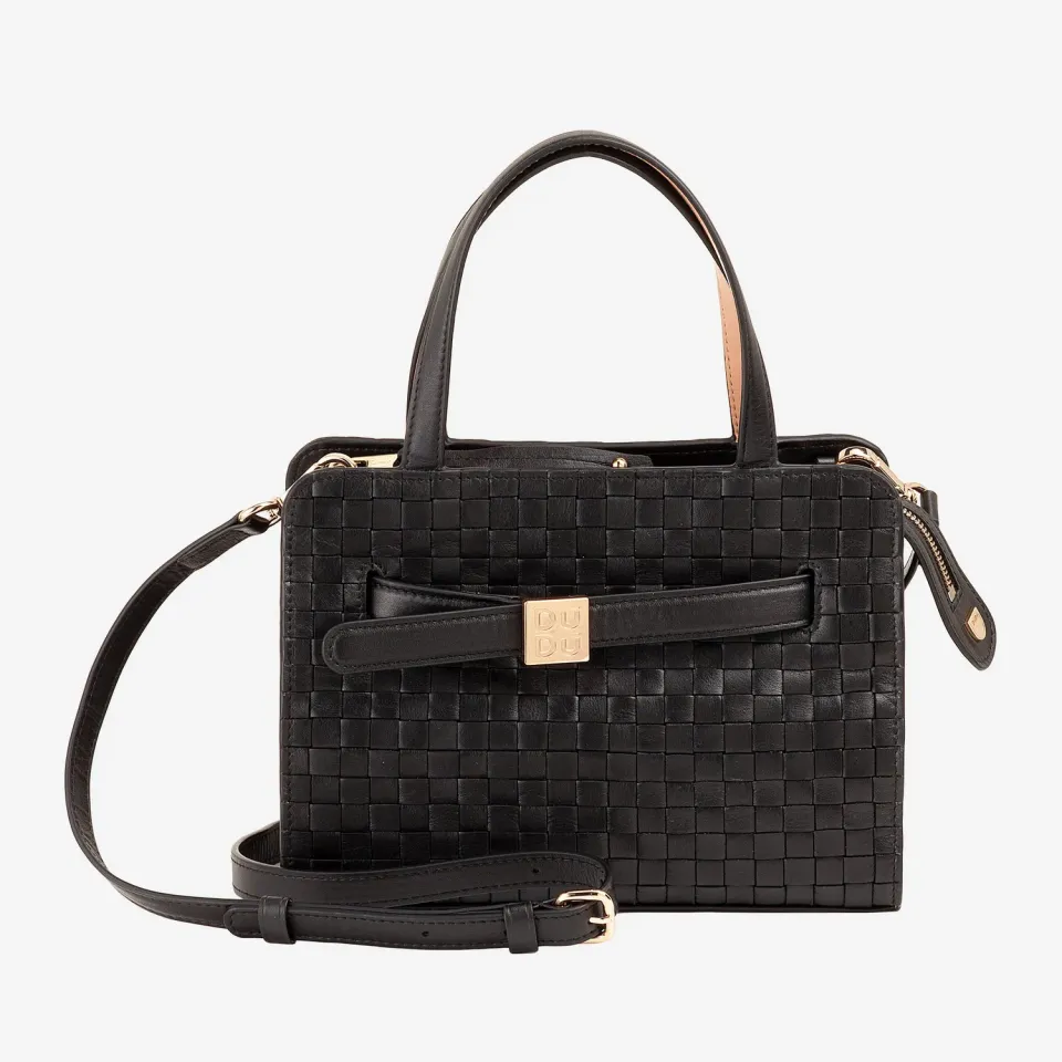 DuDubags Duomo Mini håndveske svart flettet skinn